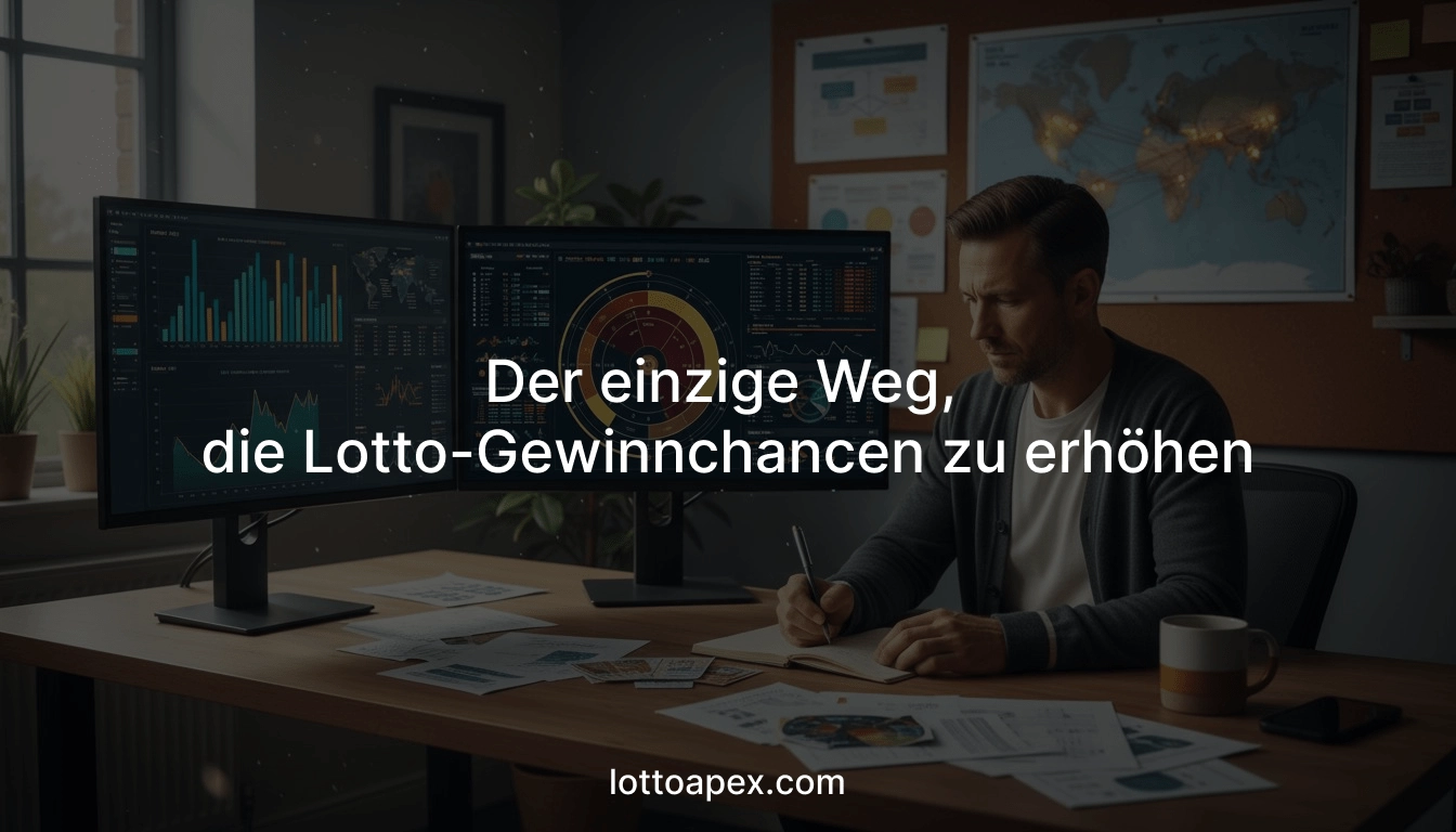 Analyse-Schreibtisch eines LottoApex-Entwicklers, der mathematische Strategien für Lotto untersucht