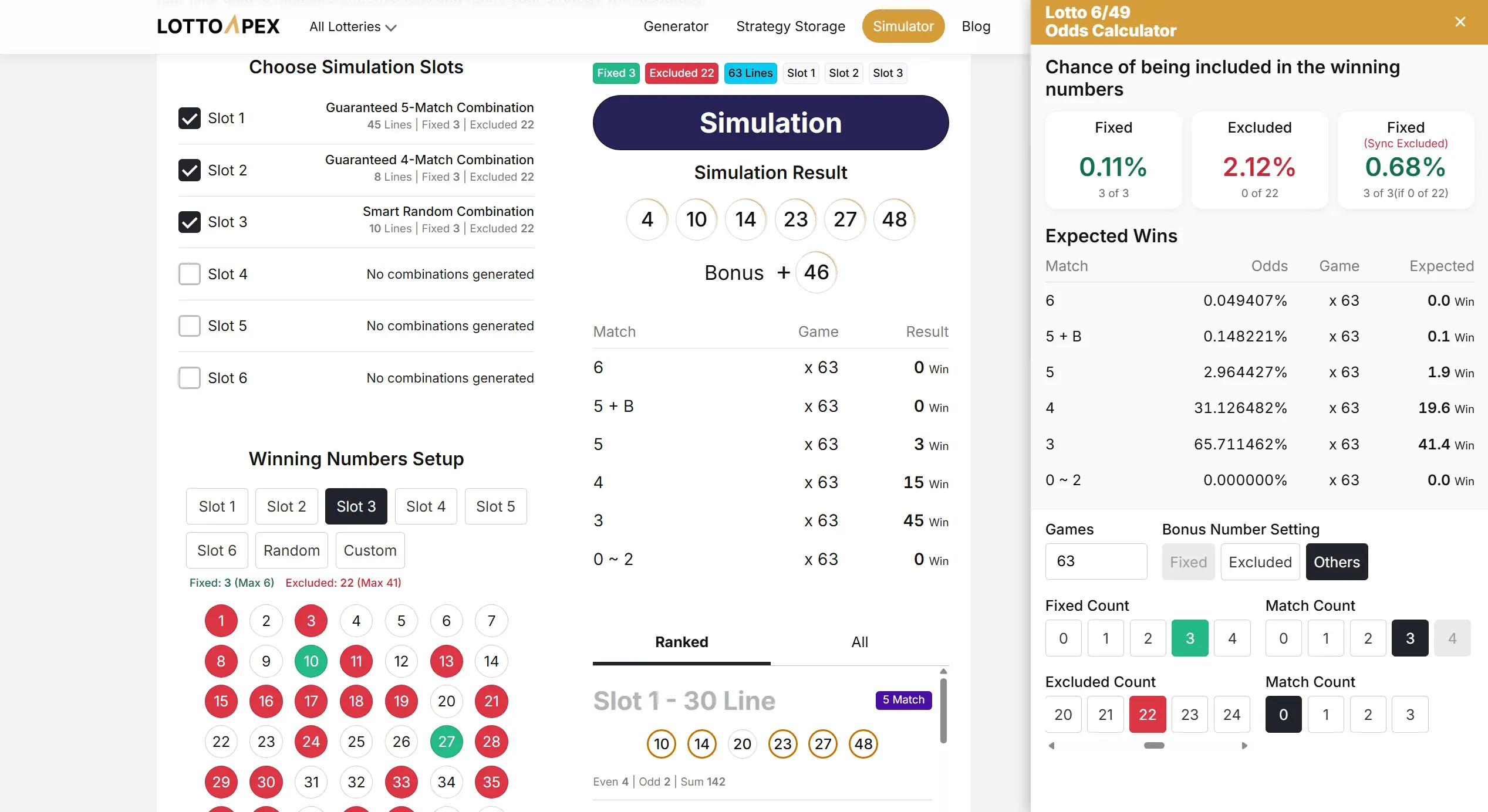 LottoApex Probability Calculator Interface